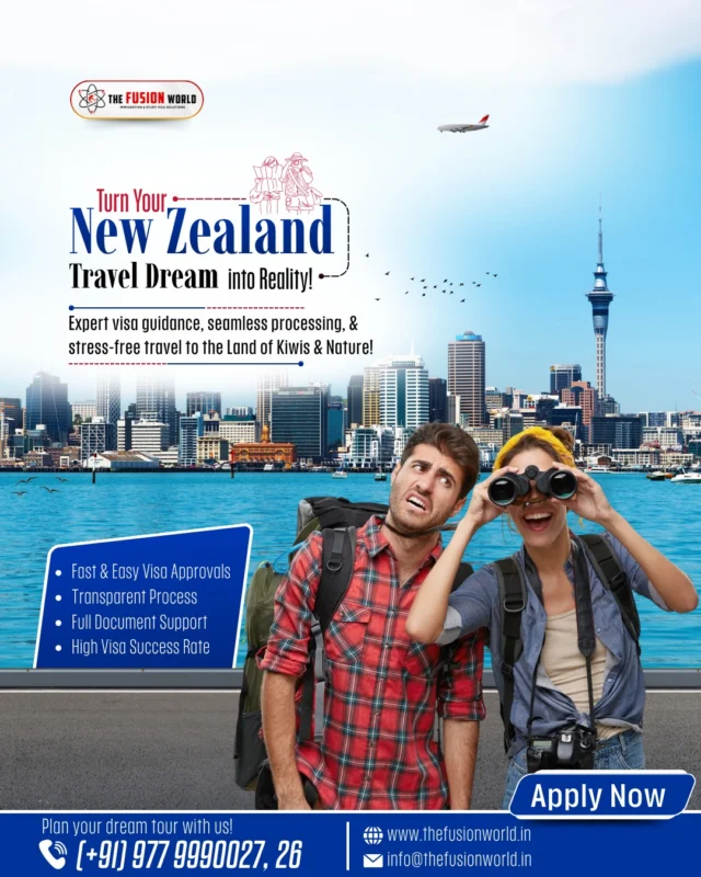 Make your New Zealand travel dream a reality with expert visa support, transparent documentation, and a smooth approval process. 

Discover seamless guidance and amazing experiences ahead. Book your 1:1 free consultation from our consultants.

#NewZealandVisitVisa #VisitNewZealand #NZVisa #NewZealandTravel #ExploreNewZealand #TravelToNewZealand #DreamDestination #VisitVisaExperts #FusionWorldVisaConsultancy