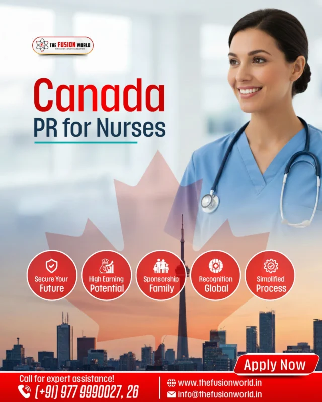 Build your future as a nurse in Canada with expert guidance that simplifies your PR process and brings your goals closer. 

Start your pathway to global recognition and higher earnings today. Book your 1:1 free consultation from our consultants.

#CanadaPR #NursesAbroad #ImmigrateToCanada #NursingCareer #VisaConsultants #WorkAbroad #FusionWorldVisaConsultancy