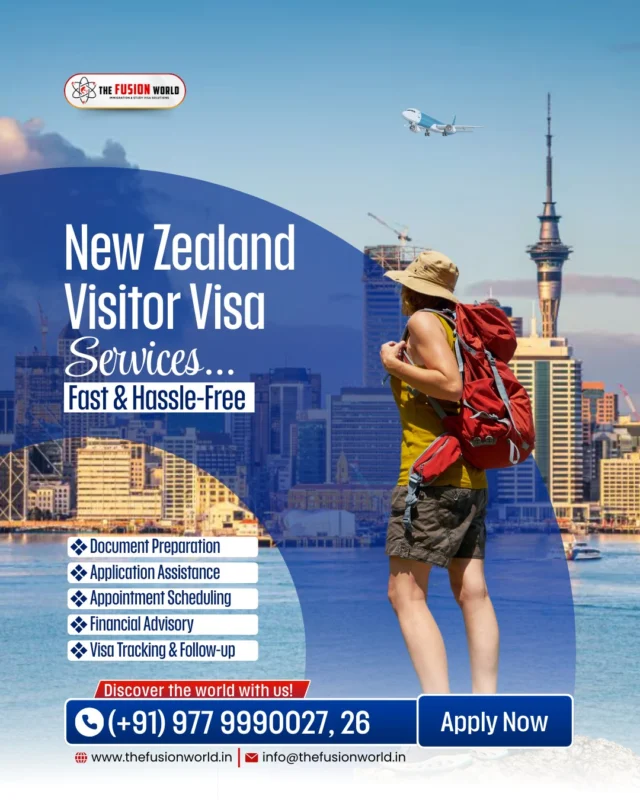 Dreaming of New Zealand adventures? Get expert guidance for a smooth visitor visa journey—fast, worry-free, and fully personalized. 

Book your 1:1 free consultation from our consultants and start planning your escape today.

#ExploreNZ #VisitNewZealand #NZTravel #NewZealandVisa #TravelConsultant #VisaServices  #VisaExperts #TravelConsultant #FusionWorldVisaConsultancy