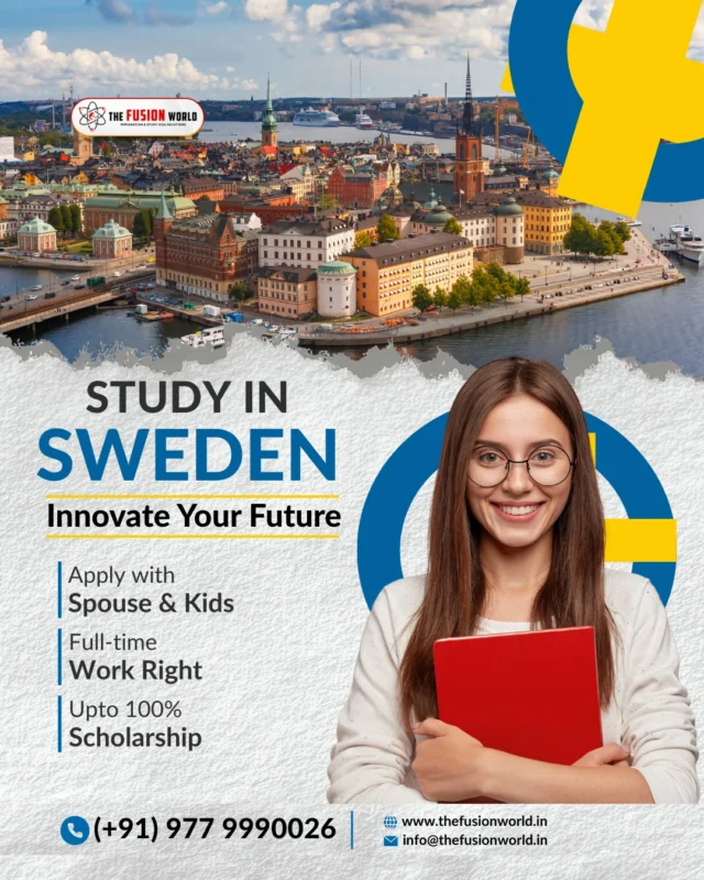 Ready to innovate your future? 🇸🇪 Study in Sweden with your spouse and kids, enjoy full-time work rights, and even get up to 100% scholarships! 

Discover world-class education and a vibrant culture. Book your FREE 1:1 consultation with our expert consultants today.

#StudyInSweden #StudyAbroad #InnovateYourFuture #ScholarshipOpportunities #WorkWhileYouStudy #WorkRights
