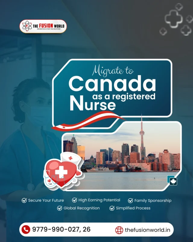 Secure your future as a registered nurse in Canada. Step into a globally recognized healthcare system with high earning potential, family sponsorship, and a simplified migration process. Apply now and turn your Canadian dream into reality.

#MigrateToCanada #NurseAbroad #CanadaPR #HealthcareCareer #NursingOpportunities #TheFusionWorld