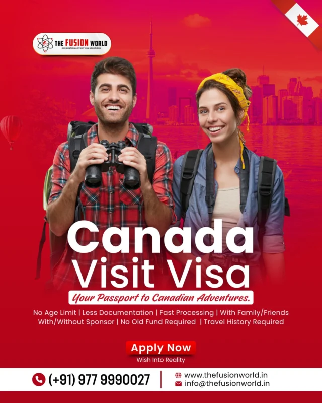 Turn your Canada dream trip into reality with a hassle-free visit visa, no age barrier, minimal documents and faster decisions for solo travelers, couples and families. 

Apply now and start packing for your next Canadian adventure.

For more information:
📞: 9779990027

#CanadaVisitVisa #CanadaTouristVisa #TravelToCanada #VisitCanada
#FusionWorldVisaConsultant