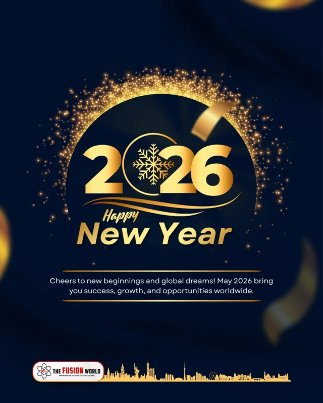 ✨ Cheers to new beginnings and global dreams! May 2026 bring you success, growth, and opportunities worldwide. 🌍 

Happy New Year 2026 to all from Fusion World.

#HappyNewYear2026 #FusionWorld #VisaConsultants #TravelGoals2026 #StudyAbroad #ImmigrationExperts #NewYearNewAdventures #GlobalCitizens #PassportReady #ExploreTheWorld