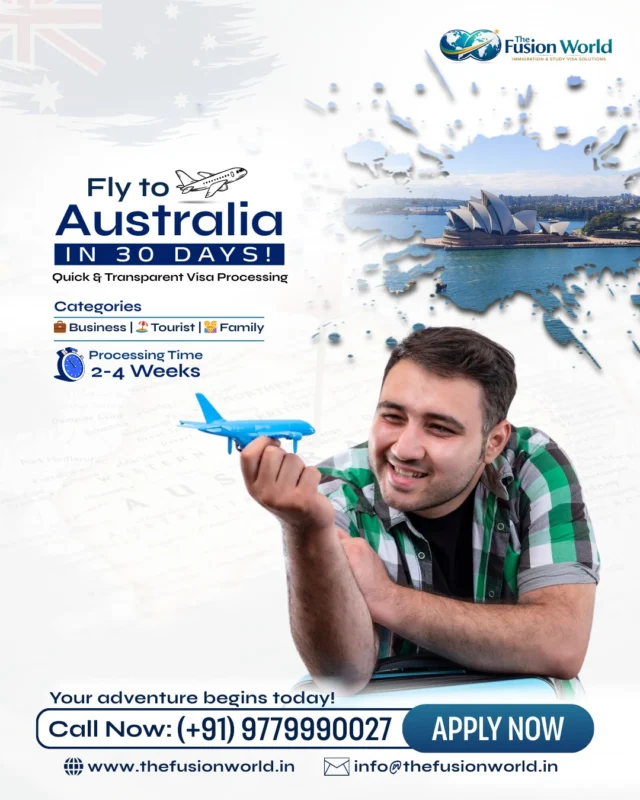 Dreaming of the Sydney Opera House? 🇦🇺

Your Australian adventure is closer than you think! Whether it’s for business, family, or tourism, we offer transparent visa processing in just 2-4 weeks. 

Stop dreaming and start packing; your 30-day countdown begins now.

Call +91 9779990027 or DM "FLY" to start! ✈️

#ExploreAustralia #TravelAustralia #VisaExpert #TravelGoals2026 #ImmigrationConsultants #TheFusionWorld
