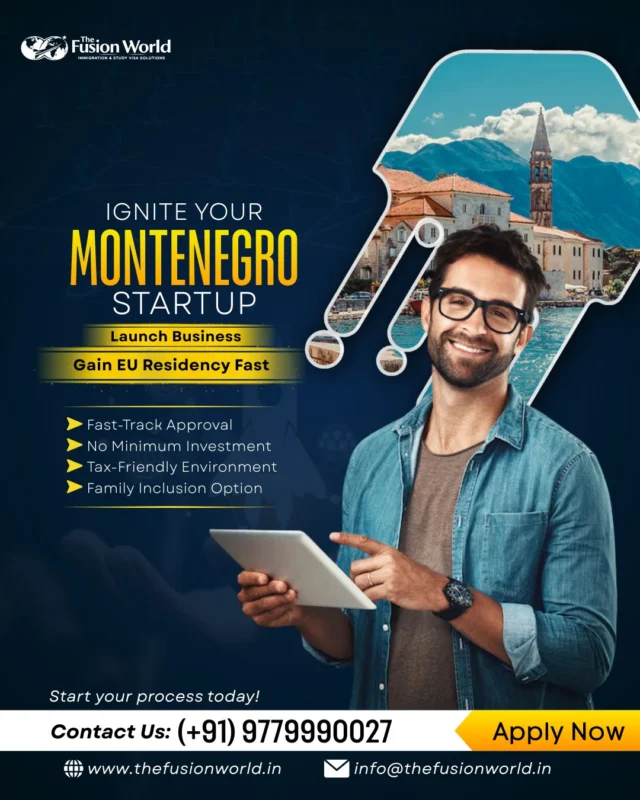 Ignite your business dreams in Europe! 🚀 Launch your Montenegro startup with Fusion World & gain EU residency fast. 
Enjoy no minimum investment, tax-friendly perks, and family inclusion with our fast-track approval process. 

Start your global journey today.
📞 (+91) 977 999 0027 or visit www.thefusionworld.in 

#MontenegroStartup #EUResidency #EntrepreneurLife  #BusinessExpansion #MoveToEurope  #TheFusionWorld