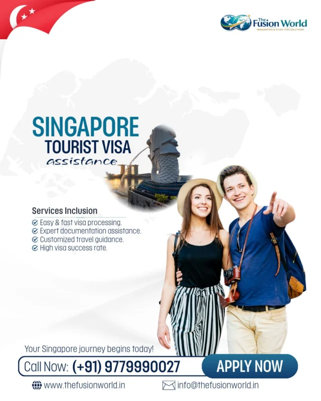 ✨ Dreaming of Singapore's skyline and Merlion magic? Let The Fusion World handle your Tourist Visa.

✅ Easy & fast processing
✅ Expert docs guidance
✅ Customized travel tips
✅ High success rate

Your journey starts today – Call/WhatsApp: +91 9779990027 or Apply Now. 🌍

#SingaporeVisa #SingaporeVisit #SingaporeTourism  #TravelToSingapore #VisaAssistance #TheFusionWorld
