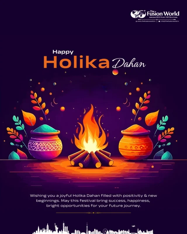 Wishing you a joyful Holika Dahan filled with positivity and new beginnings. May this festival bring success, happiness and bright opportunities for your future journey.

#HolikaDahan #HappyHolikaDahan #HolikaDahan2026 #FestivalOfColors #FestiveGreetings #NewBeginnings #TheFusionWorldVisa #FestiveVibes #CelebrateTogether #SuccessJourney