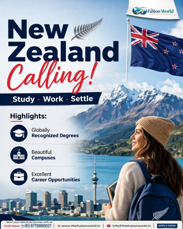 New Zealand is calling. Are you ready to answer? 🇳🇿✨

Study. Work. Settle.
Your dream life abroad starts with one decision.

🎓 Globally recognized degrees
🌄 Beautiful campuses & lifestyle
💼 Strong career opportunities

📩 DM us “NZ” to get started today

#StudyInNewZealand #NewZealandStudyVisa #StudyAbroadGoals #AbroadEducation #IndianStudentsAbroad #WorkInNewZealand #CareerAbroad #VisaConsultant #StudyVisa