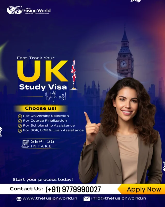 Dreaming of studying in the UK? Your journey starts with the right guidance. We help students with university selection, course finalization, scholarship assistance, SOP, LOR, loan support, and UK study visa guidance. 

Get ready for the September intake and take the next step toward your global future. Apply now and start your process today!

#UKStudyVisa #StudyInUK #UKUniversities #StudentVisaGuidance #SeptemberIntake #ScholarshipSupport #SOPGuidance #StudyAbroadConsultants