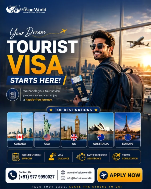 🌎 Your dream vacation starts long before boarding the flight... it starts with the right visa guidance.

Planning an international trip should be exciting, not stressful. From visa documentation to application support and travel consultation, Fusion World helps make your tourist visa process easier and more confident.

✨ Hassle-free visa assistance
✨ Documentation support
✨ Expert visa guidance
✨ Fast processing assistance

Whether you're exploring the streets of London, admiring the Eiffel Tower, discovering Australia, visiting the USA, or experiencing Canada's beauty, we're here to help you get there.

✈️ Ready to turn your travel dreams into reality?

DM us today and start your tourist visa journey.

Tag your travel partner and tell us your dream destination below! 🌍👇

#TouristVisa #TravelGoals #VisaGuidance #TravelAbroad #ExploreTheWorld #EuropeTrip #CanadaTravel #FusionWorld