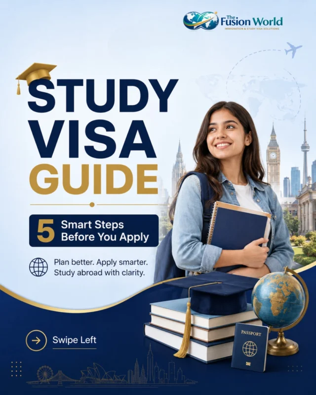 🎓 Planning to study abroad but not sure where to start?

A successful study visa journey begins with the right guidance. From choosing the best country and course to preparing documents, financial planning, and visa applications, every step matters.

Fusion World helps students simplify the process with expert support and personalized guidance so they can apply with confidence.

🌍 Country & Course Selection
📄 Documentation Support
💰 Financial Planning
✈️ Application & Visa Assistance

📞 Book your consultation today and start planning your global future.

#StudyVisaGuidance #StudyAbroad #StudentVisa #OverseasEducation #StudyVisa #InternationalEducation #StudyAbroadConsultant