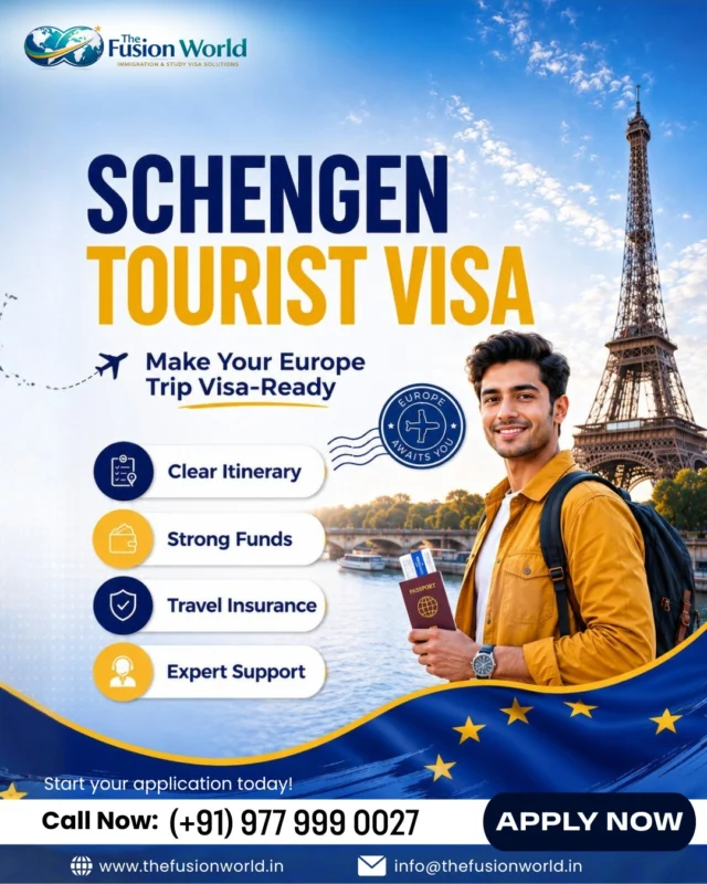 🌍 Europe is calling! ✈️

Get your Schengen Tourist Visa with expert support for documentation, travel insurance, financial proof, and itinerary planning. Let Fusion World help you make your Europe trip visa-ready.

📩 DM "SCHENGEN" to get started.

#SchengenVisa #EuropeTrip #TouristVisa #TravelEurope #FusionWorld