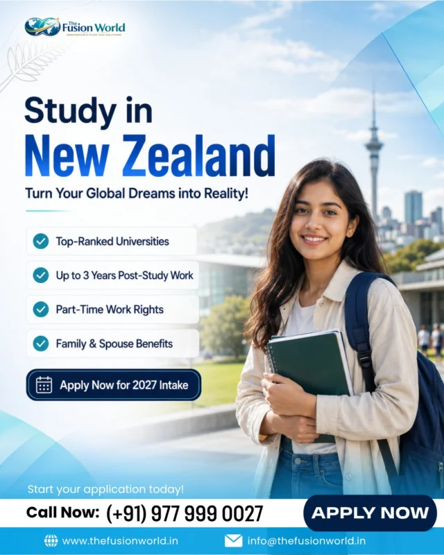 Dreaming of studying in New Zealand? 🇳🇿 Explore top universities, work opportunities and your 2027 intake options. 

Get expert guidance for your study abroad journey. 🎓✈️
📞 Call now: +91 977 999 0027

 #studyinnewzealand #newzealandstudentvisa #studyabroad #2027intake 

study in new zealand, new zealand student visa, 2027 intake